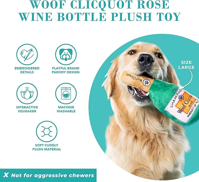 Woof Clicquot Rose Plush Chew Toy