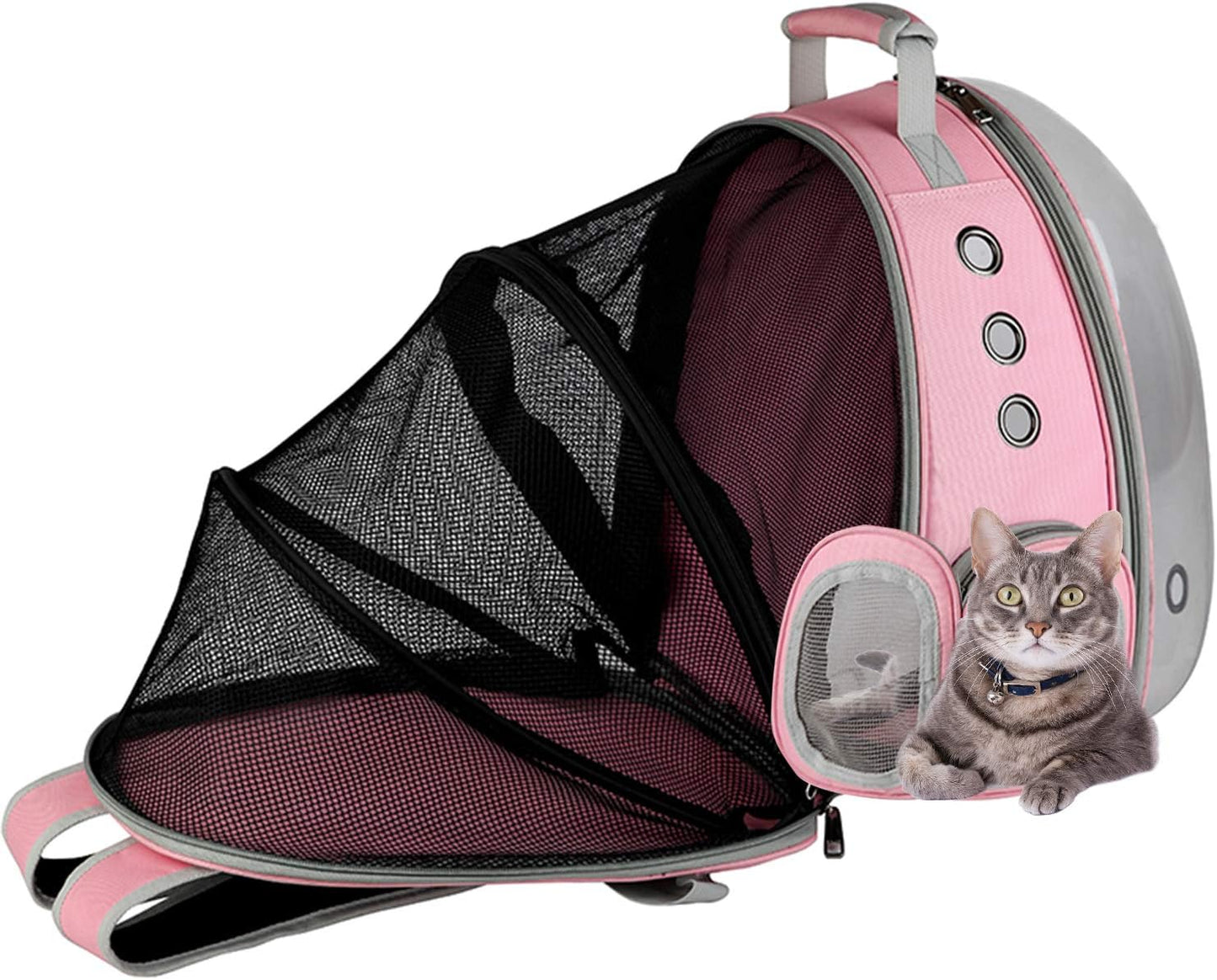 Expandable, Clear Pet Backpack Carrier Bubble Breathable
