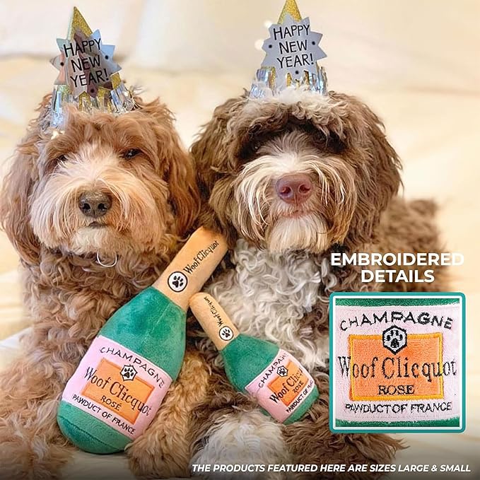 Woof Clicquot Rose Plush Chew Toy