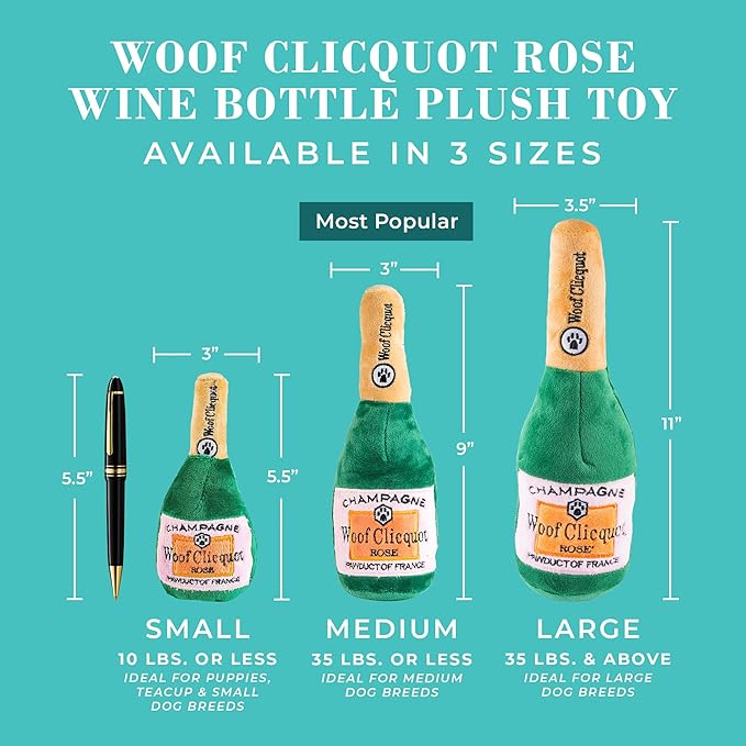 Woof Clicquot Rose Plush Chew Toy