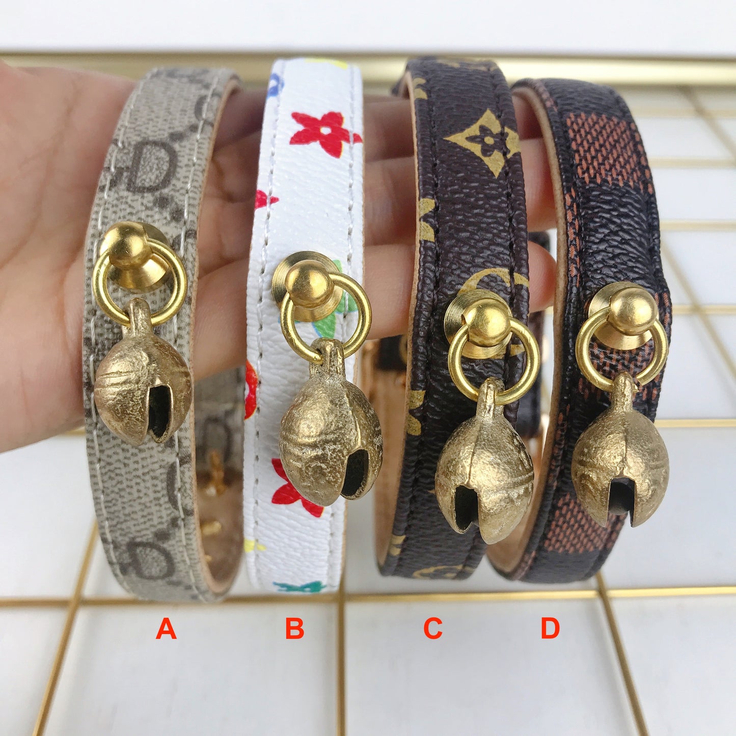 Luxury Designer Collar with Bell + Leash Set