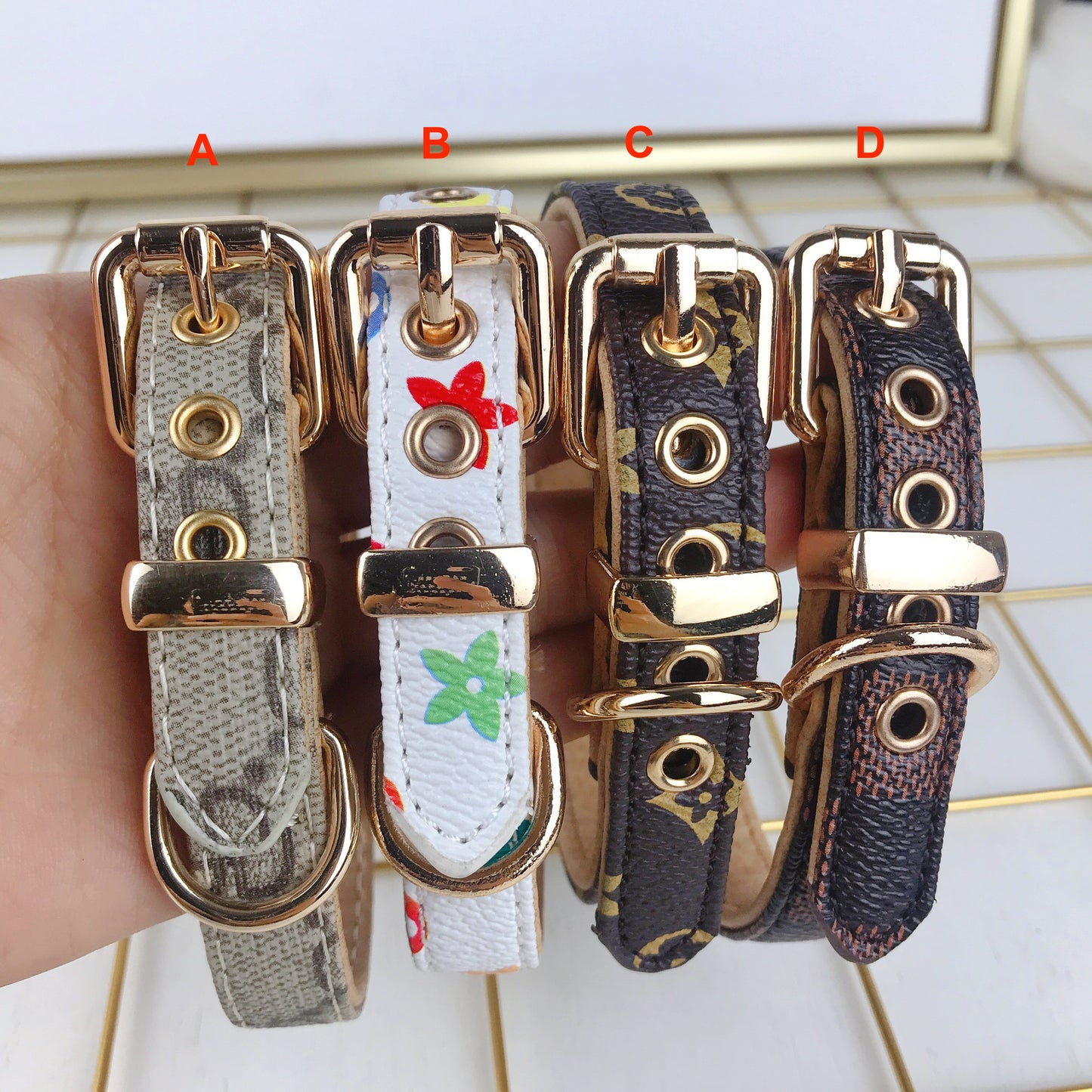 Luxury Designer Collar with Bell + Leash Set