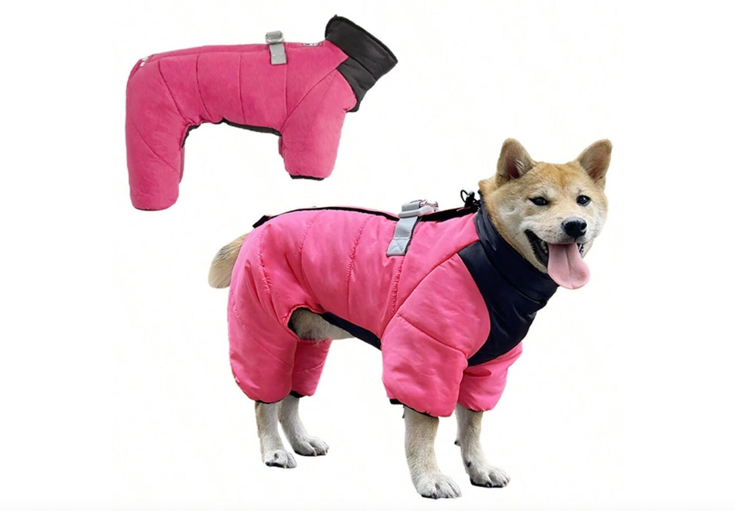 Thick 4-Leg Thermal Lined Windproof Waterproof Warm Dog Coat