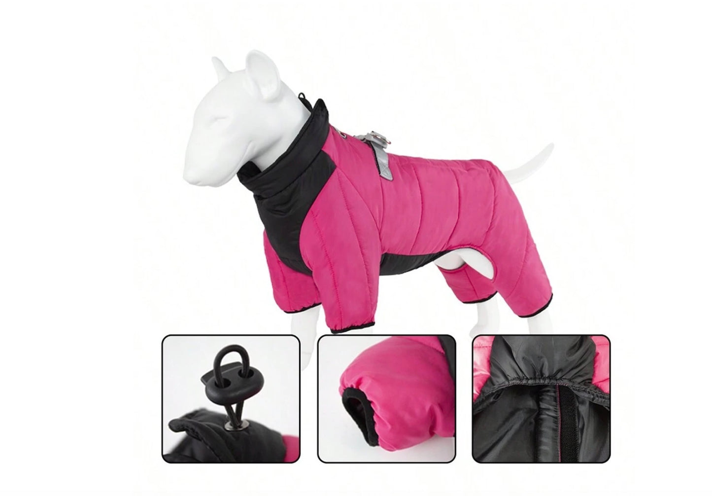 Thick 4-Leg Thermal Lined Windproof Waterproof Warm Dog Coat