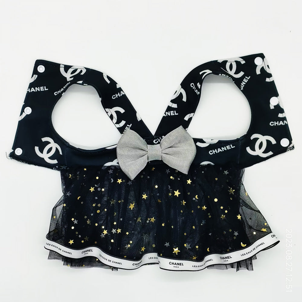 Chewnel Star Glitter Dress with Matching Hair Clip