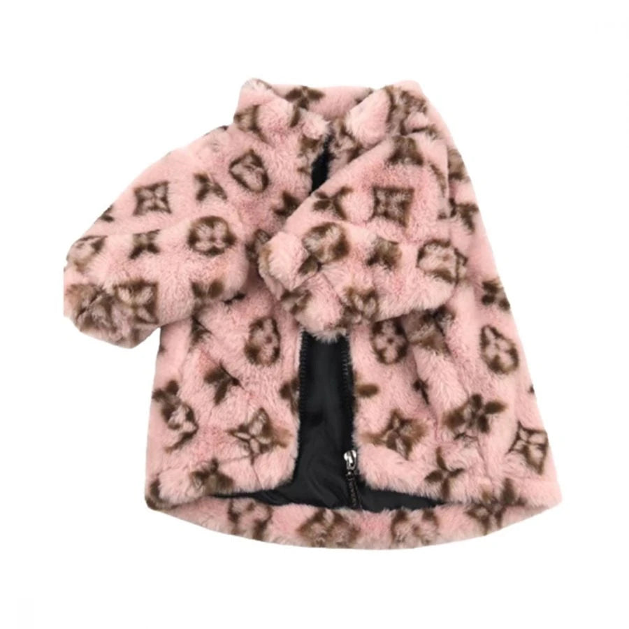 Chewy Vuiton Faux Fur Jacket