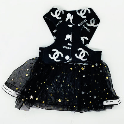 Chewnel Star Glitter Dress with Matching Hair Clip