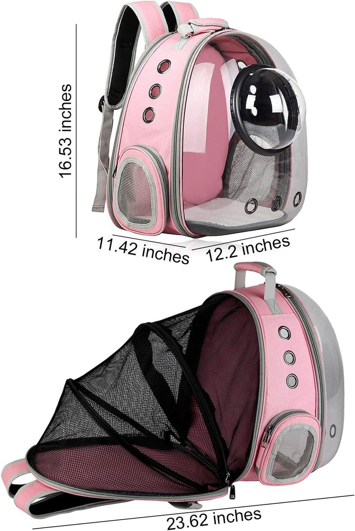 Expandable, Clear Pet Backpack Carrier Bubble Breathable