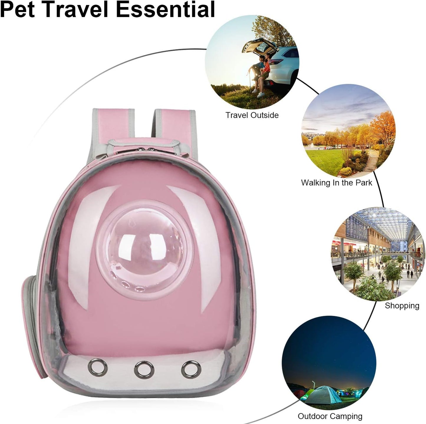 Expandable, Clear Pet Backpack Carrier Bubble Breathable