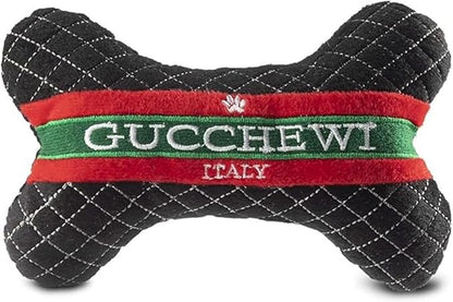 Gucchewi Bone Squeaky Plush Plaid Chew Toy