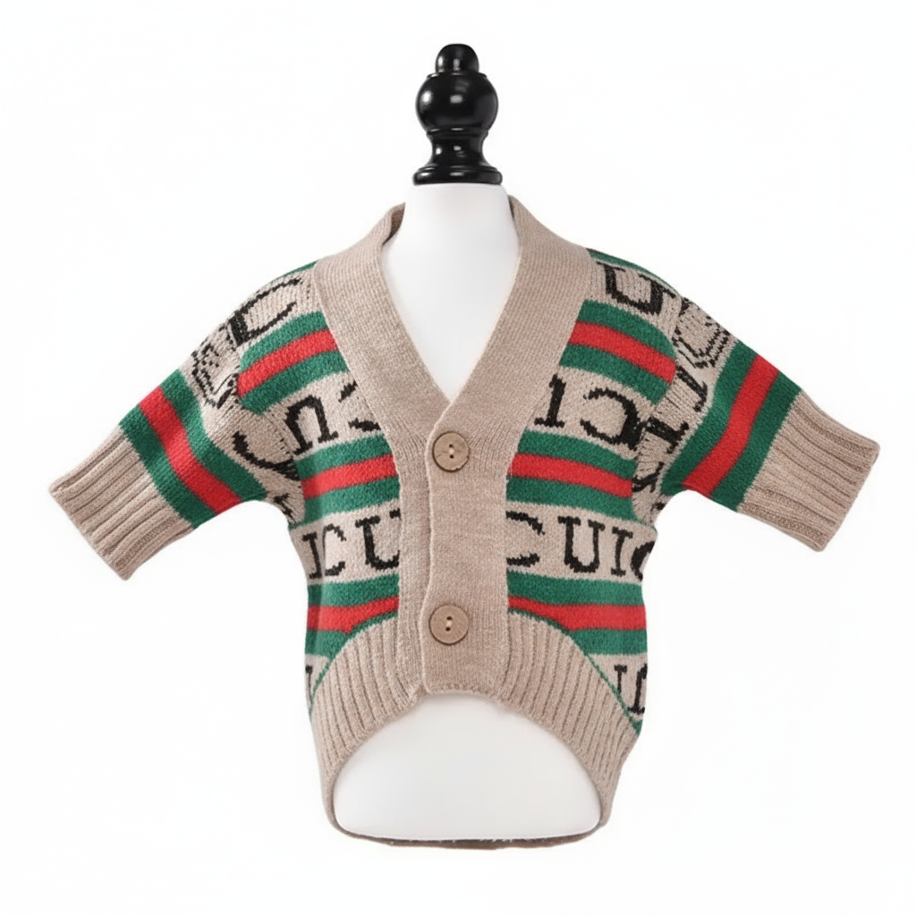 Pucci Buttoned Knit Sweater Cardigan (Beige)