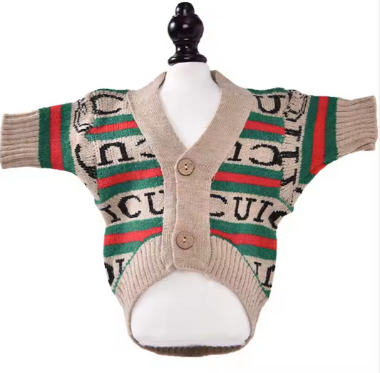 Pucci Buttoned Knit Sweater Cardigan (Beige)