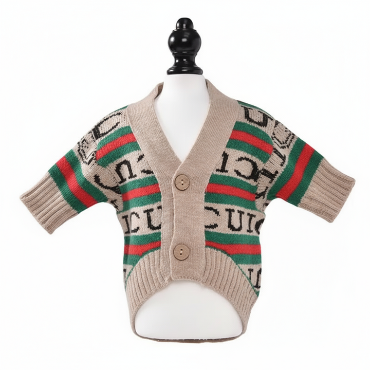 Pucci Buttoned Knit Sweater Cardigan (Beige)