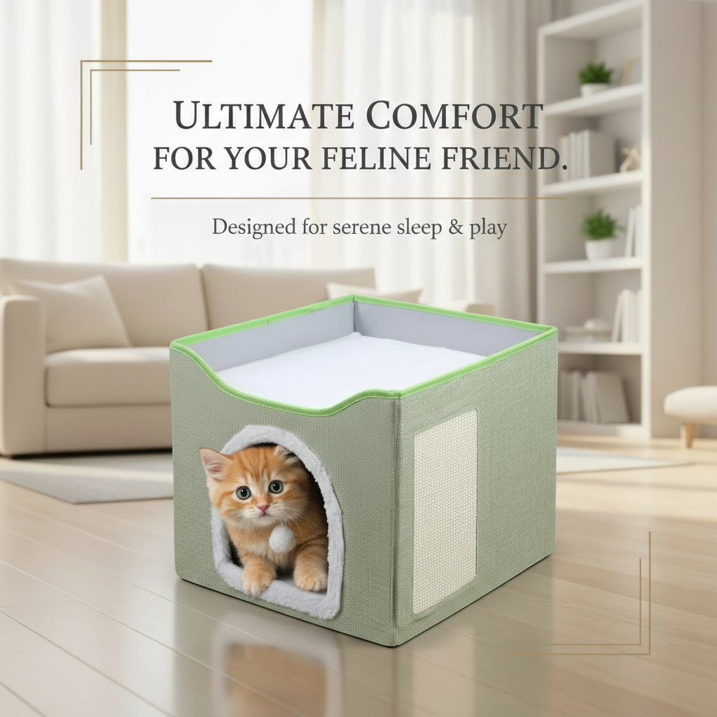 Indoor Cats Cube House, Double Deck