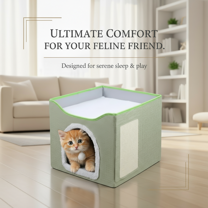 Indoor Cats Cube House, Double Deck