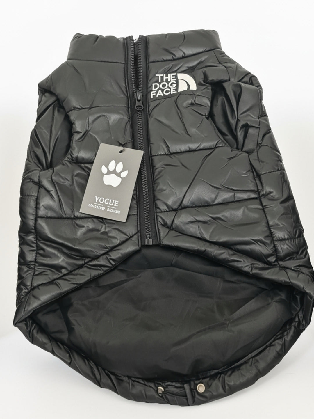 The Dog Face Black Puffer Dog Vest