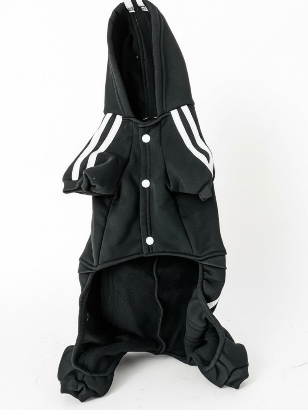 Black & White “Adidog” Hooded Dog Tracksuit