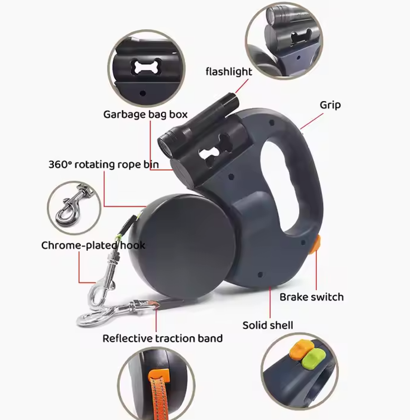 Double Dog Leash Extendable
