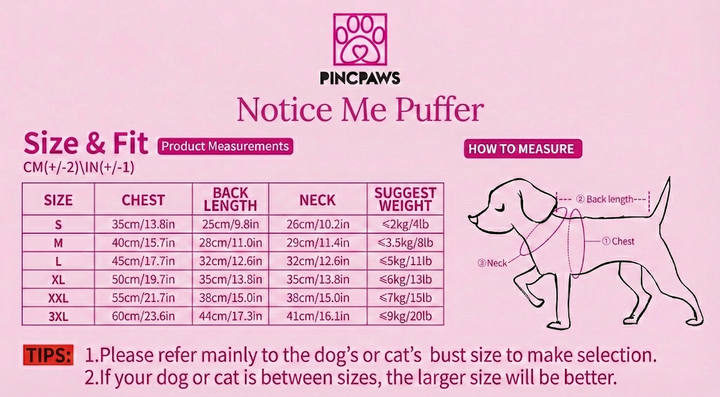Notice Me Puffer – All-Weather Reflective Pet Jumpsuit