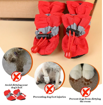 Non-Slip Puppy Shoes,  Dog Shoes with Adjustable Drawstring