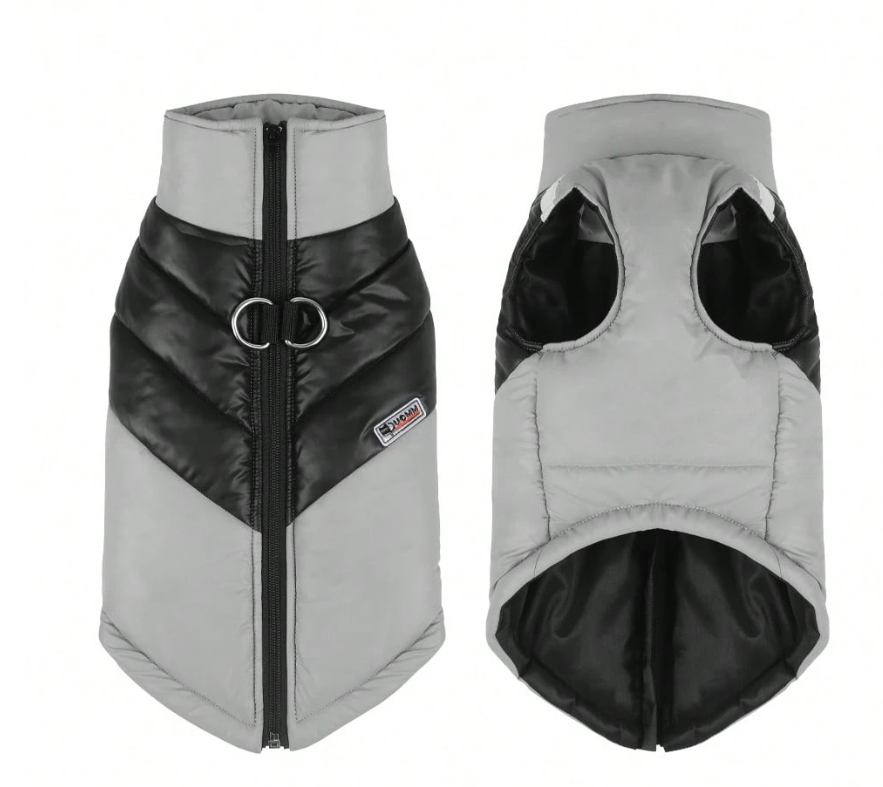 Black & Gray Quilted Dog Vest
