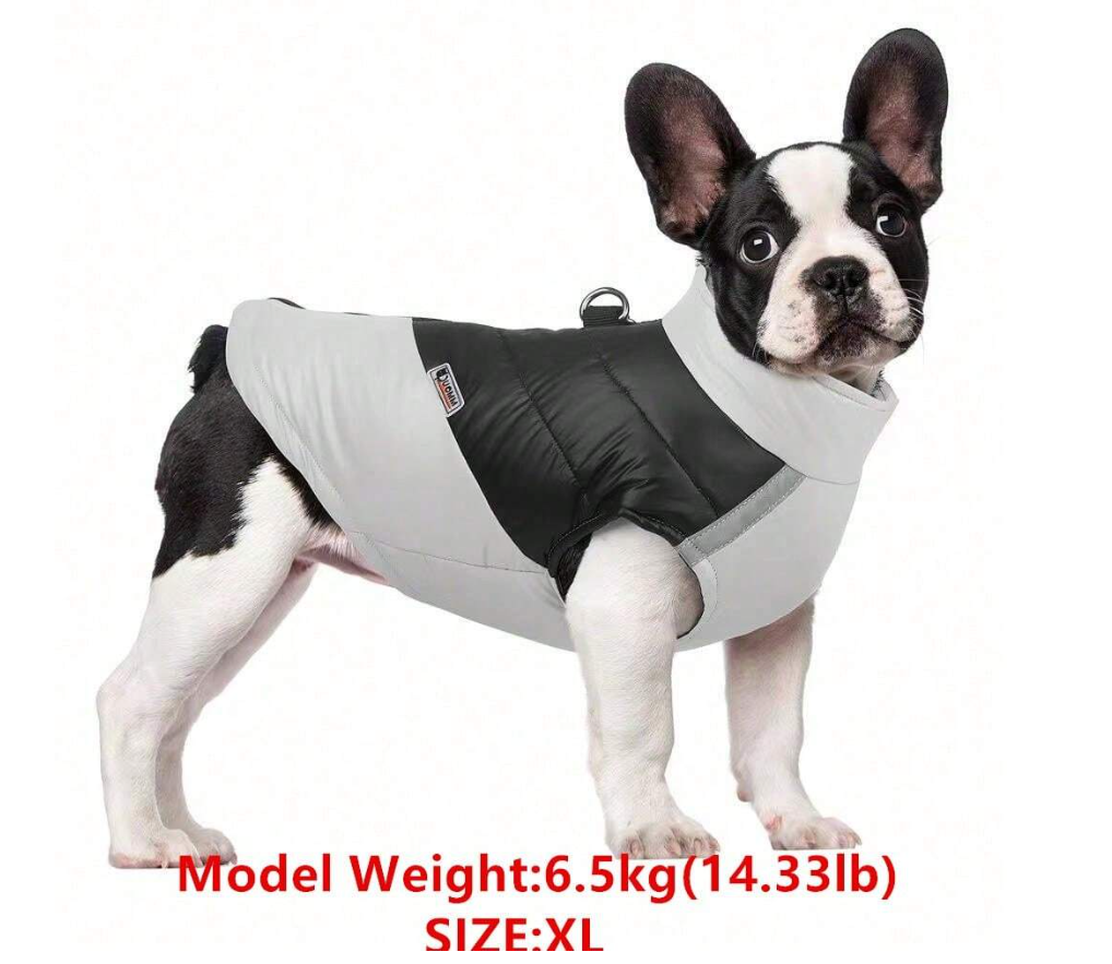Black & Gray Quilted Dog Vest