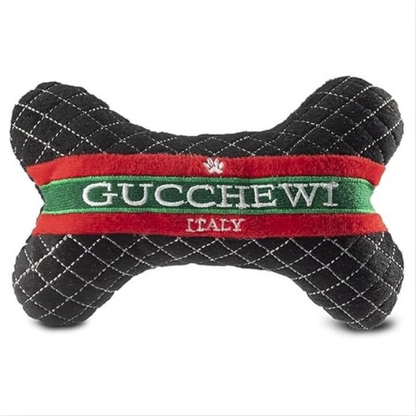 Gucchewi Bone Squeaky Plush Plaid Chew Toy