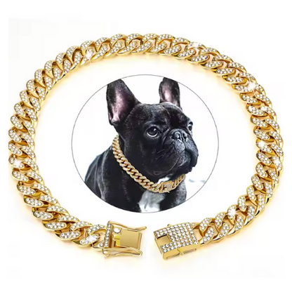 Diamond Collar Metal Chain Necklace With Secure Buckle