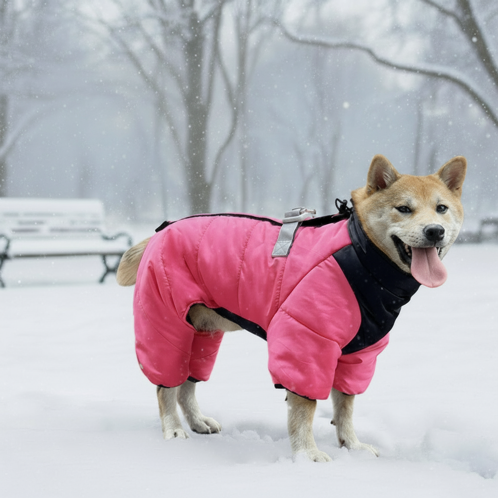 Thick 4-Leg Thermal Lined Windproof Waterproof Warm Dog Coat