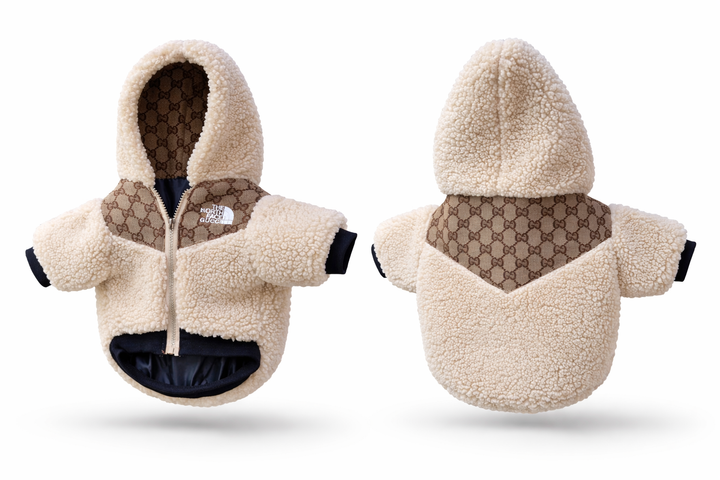 The North Face Gucci Inspired Canvas Shearling Jacket for Dogs