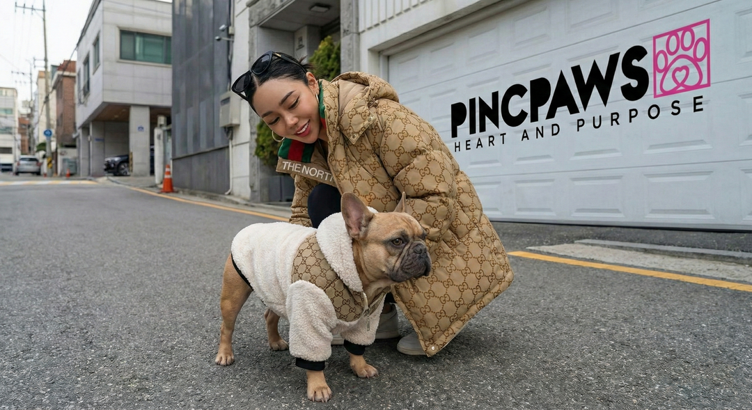 The North Face Gucci Inspired Canvas Shearling Jacket for Dogs
