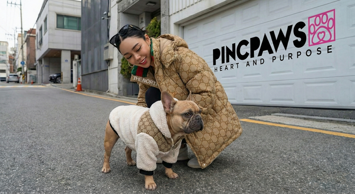The North Face Gucci Inspired Canvas Shearling Jacket for Dogs