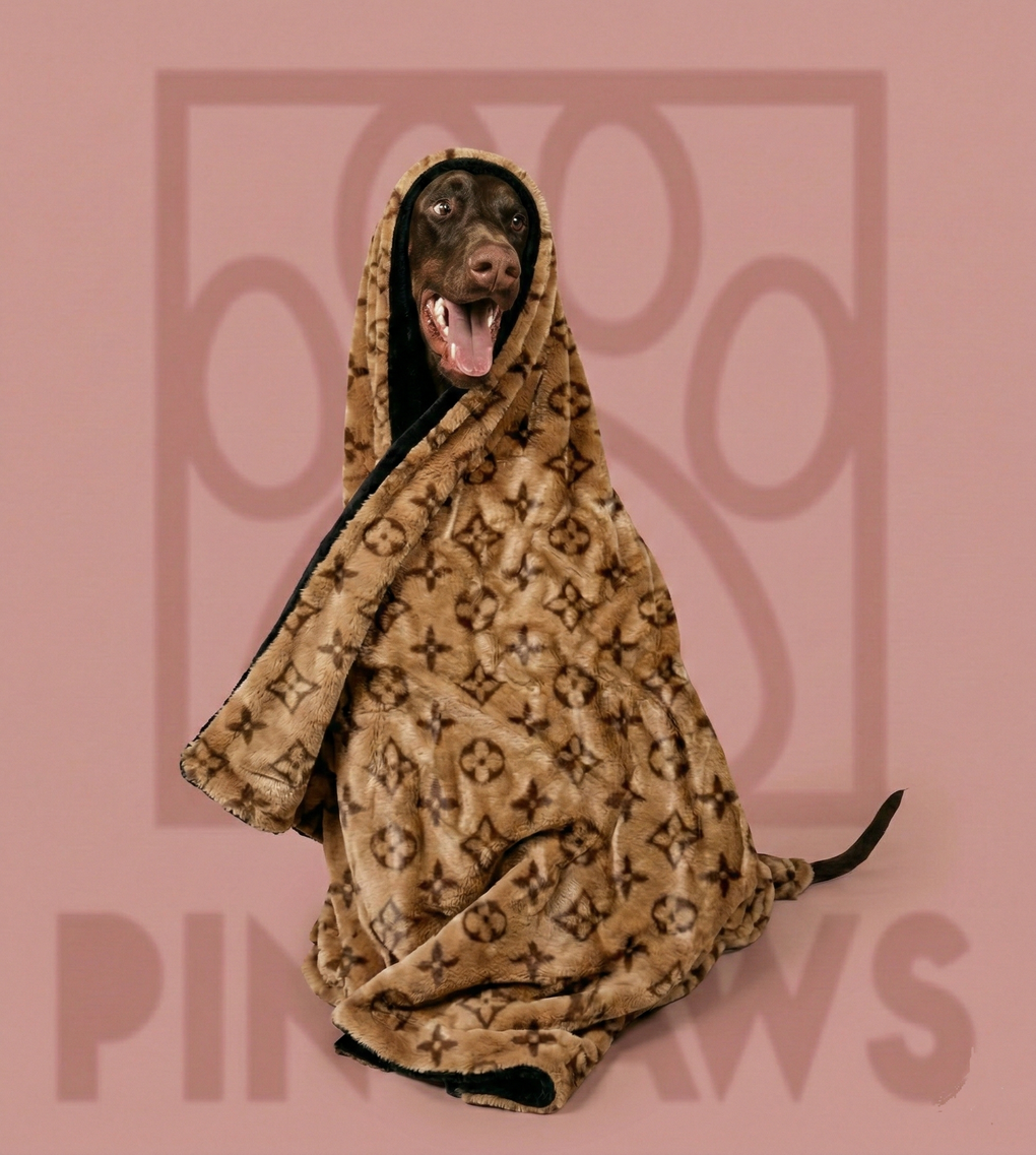 The Monogram Luxe Minky Dog Blanket – Paris-Inspired by Pinc Paws
