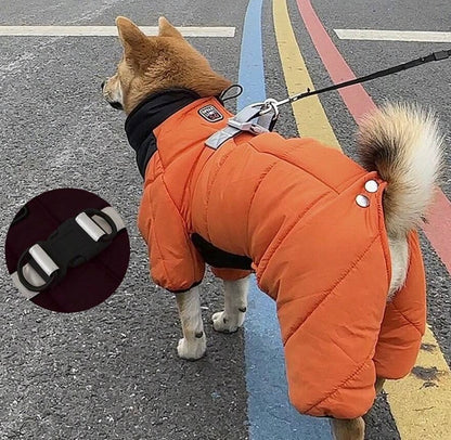 Thick 4-Leg Thermal Lined Windproof Waterproof Warm Dog Coat