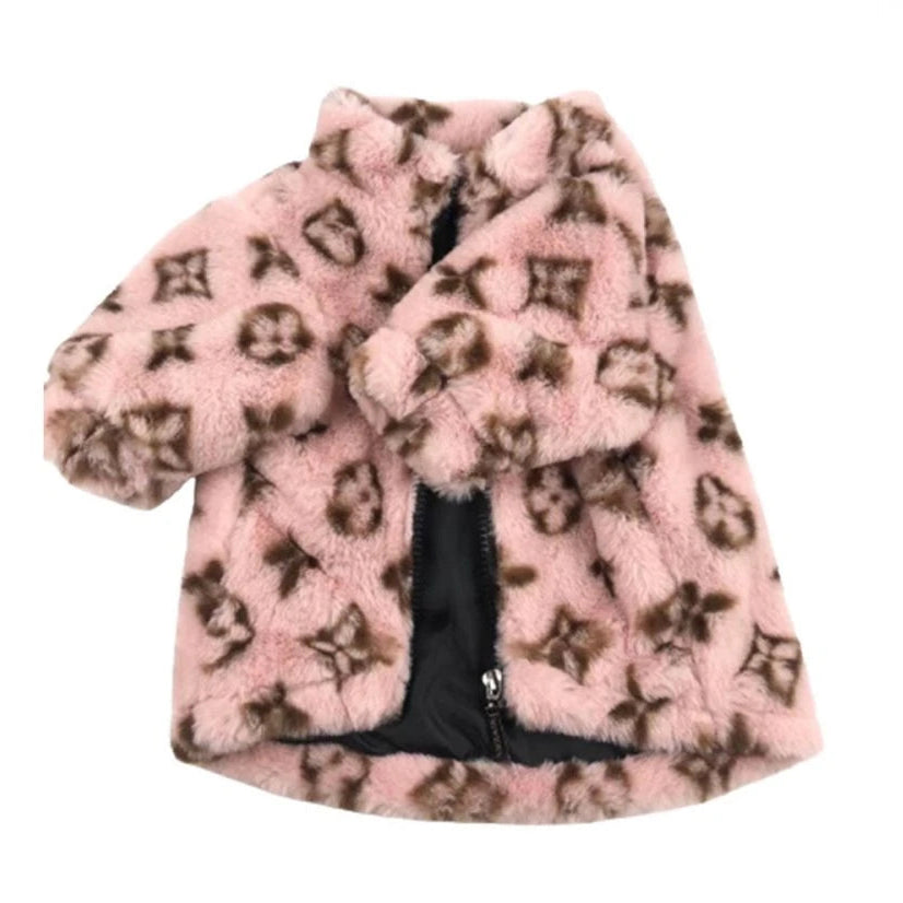 Chewy Vuiton Faux Fur Jacket